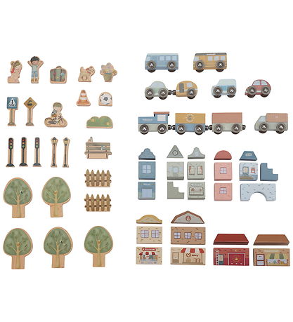 Little Dutch Car Track - Wood - Multi - 113 Parts Little Dutch Car Track - Wood - Multi - 113 Parts