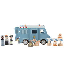 Little Dutch Police Car w. Wooden figures - Blue