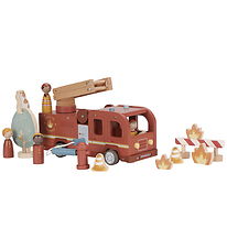 Little Dutch Fire truck w. Wooden figures - Wood - Red