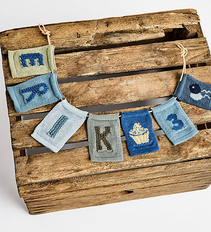 Tricoté Drapeaux Smallstuff - 3 - Bleu Nombres