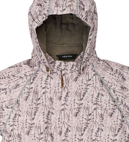 Combinaisons de Ski Mikk-Line - Floral - Cloud Gris av. Imprimé Combinaisons de Ski Mikk-Line - Floral - Cloud Gris av. Imprimé