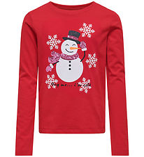 Kids Only Blouse - KogXmas - Salsa/Snowman