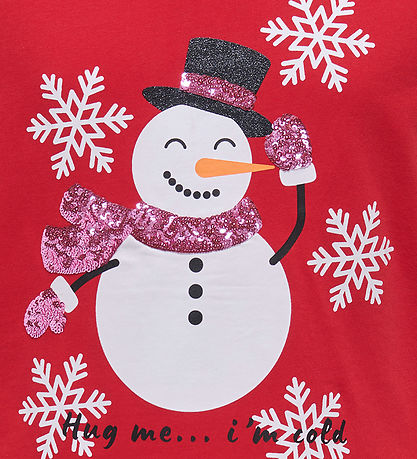 Kids Only Blouse - KogXmas - Salsa/Snowman