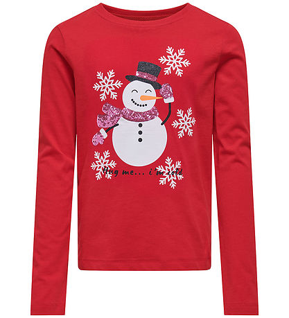 Kids Only Blouse - KogXmas - Salsa/Snowman