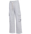 Hummel Sweatpants - Loose Cargo - Light Grey Melange Hummel Sweatpants - Loose Cargo - Light Grey Melange