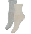 Minymo Socken - 2er-Pack - Light Grey Melange