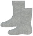 Minymo Socken - 2er-Pack - Light Grey Melange