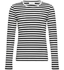 Rosemunde Pusero - Joustinneule - Black White Stripe