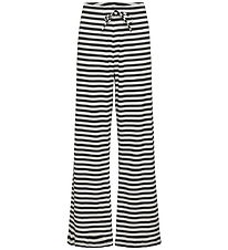 Rosemunde Trousers - Rib - Black White Stripe