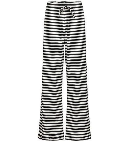 Rosemunde Trousers - Rib - Black White Stripe