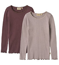 Wheat Blouse - 2-pack - Rib - Katoen/Modaal - Reese - Purple Fud