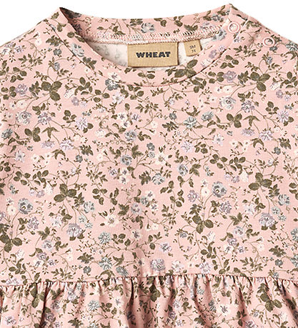 Wheat Dress - Sessa - Rose Powder Flowers