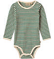 Wheat Bodysuit l/s - Bertie - Green Stripe