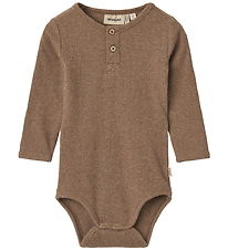 Wheat Bodysuit l/s - Rib - Benny - Coffee Melange Wheat Bodysuit l/s - Rib - Benny - Coffee Melange