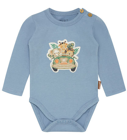 Hust and Claire Bodysuit l/s - HCBilly - Faded Blue w. Print