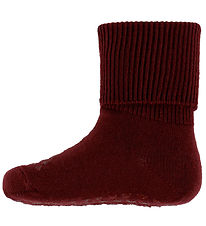 GoBabyGo Socks - Non-Slip Socks - merino Wool - Wine Red