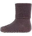 GoBabyGo Socks - Non-Slip socks - Merino Wool - Dark Purple D