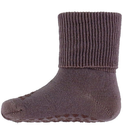 GoBabyGo Strumpor - Halkfria strumpor - Merinoull Wool - Dark Pu