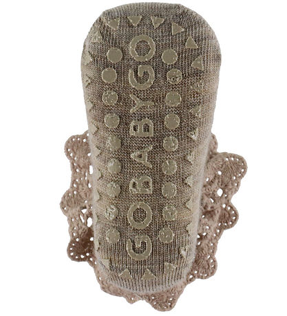 GoBabyGo Sokkar - Ull - Hálkugert - Light Brown Blandað