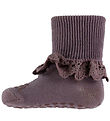 GoBabyGo Socks - Wool - Non-Slip - Dark Purple Dove