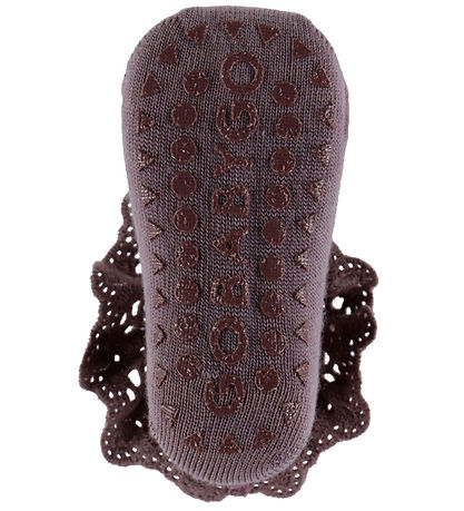 GoBabyGo Socks - Wool - Non-Slip - Dark Purple Dove