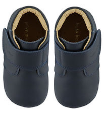 Pom Pom Soft Sole Leather Shoes - Beginners Velcro - Noos - Navy Pom Pom Soft Sole Leather Shoes - Beginners Velcro - Noos - Navy
