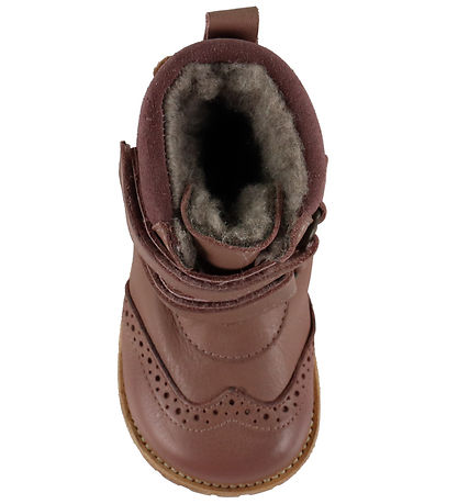 Pom Pom Winter Boots w. Lining - Dark Rose