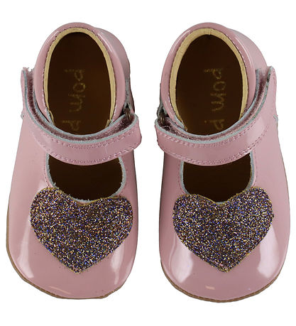 Pom Pom Babyschoen - Ballerina Heart - Dusty Rose Octrooi