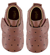 Pom Pom Soft Sole Leather Shoes - Beginners Velcro Scallops - Vi Pom Pom Soft Sole Leather Shoes - Beginners Velcro Scallops - Vi