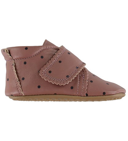 Pom Pom Prewalker - Velcro Scallops - Vintage Rose Dot