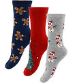 Name It Socks - 3-Pack - NmnriChristmas - Navy Blazer/Grey Flour Name It Socks - 3-Pack - NmnriChristmas - Navy Blazer/Grey Flour
