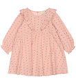 Petit Piao Klänning - Rosa Heart m. Volanger