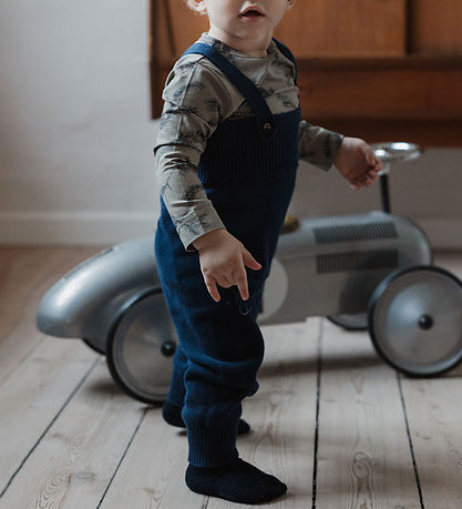 Petit Piao Trousers w. Suspenders - PPDay - Knitted - Navy