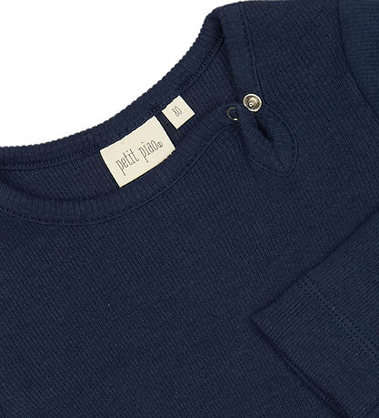 Petit Piao Bodysuit l/s - Rib - Modal - Dress Blues