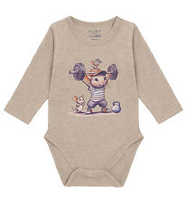 Hust and Claire Bodysuit l/s - HCBilly - Biscuit w. Mouse Hust and Claire Bodysuit l/s - HCBilly - Biscuit w. Mouse