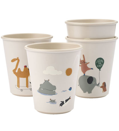 Liewood Cups - 4-Pack - Lana - Around The World/Sandy