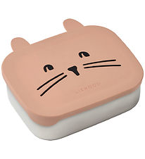 Liewood Lunchbox - Silicone/Steel - Arthur - Pale Tuscany w. Cat