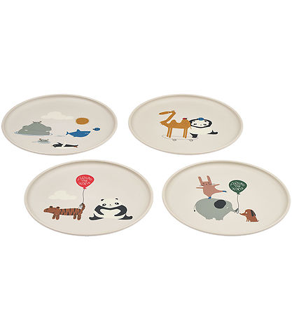 Liewood Plates - Remco - 4-Pack - Around The World/Sandy