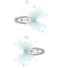 Souza Hair Clips - 2-Pack - Blue Butterflies Souza Hair Clips - 2-Pack - Blue Butterflies