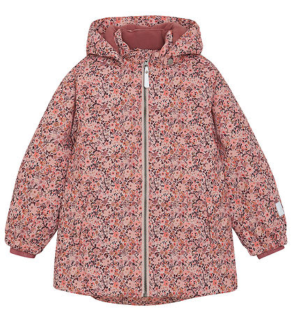 Minymo Winter Coat - AOP - Peach Whip