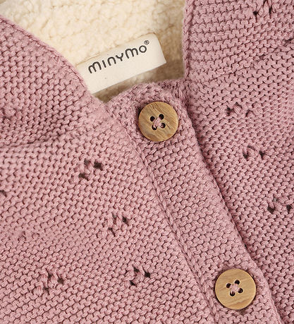 Minymo Cardigan - w. Teddy - Woodrose