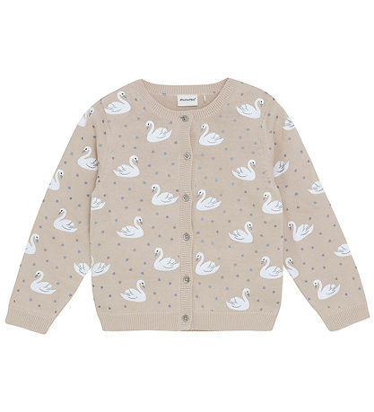 Minymo Cardigan - Knitted - AOP - Smoke Grey