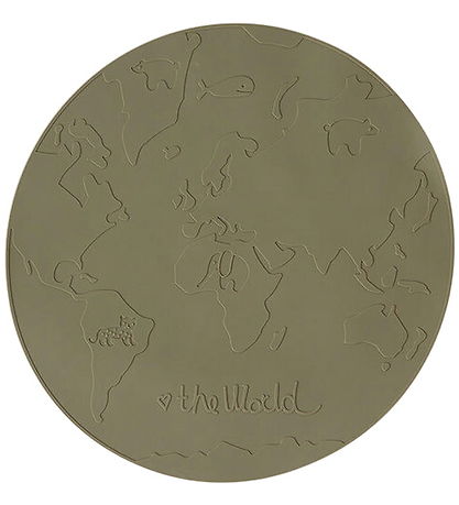 OYOY Placemat - Silicone - The World - Olive OYOY Placemat - Silicone - The World - Olive