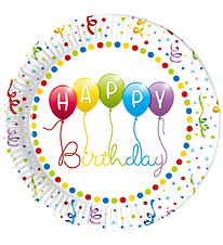 Decorata Party Papieren borden - 8-pack - 23 cm - Happy Verjaard