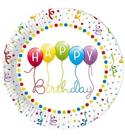 Decorata Party Papieren borden - 8-pack - 23 cm - Happy Verjaard