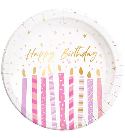 Decorata Party Papieren borden - 8-pack - 23 cm - Verjaardagskaa