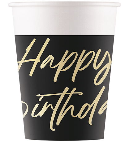 Decorata Party Kartonnen beker - 8-pack - 200 ml - Elegante Happ