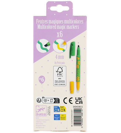 Djeco Magic Markers - 6 pcs - Multicolour