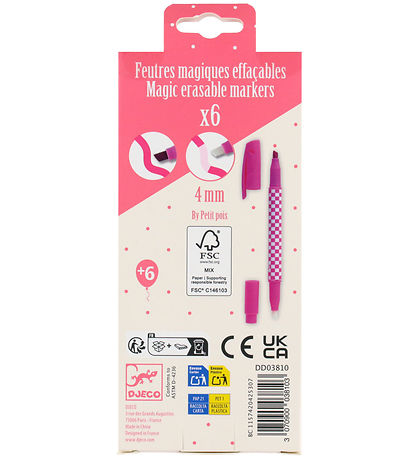 Djeco Magic Markers - 6 pcs - Pastel