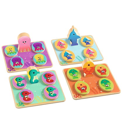 Djeco Träpedagogiskt spel - Havet - 4 Spel